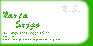 marta sajgo business card